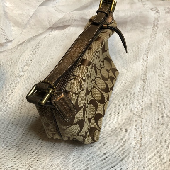 Coach signature hand bag small purse brown - Picture 2 of 4